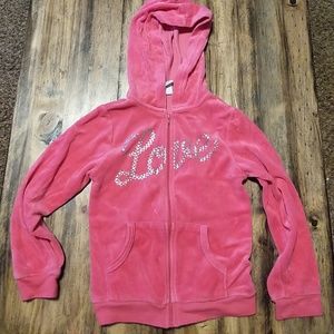 Girls velour zip up hoodie